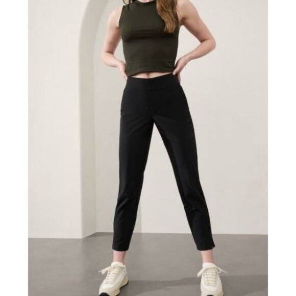 ATHLETA brooklyn ankle mid rise pants in black size 4 - Picture 1 of 8